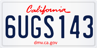 CA license plate 6UGS143