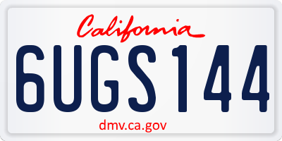 CA license plate 6UGS144