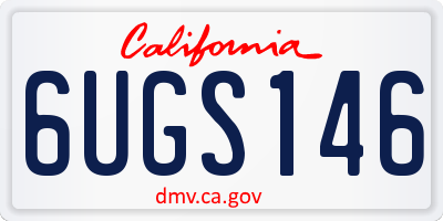 CA license plate 6UGS146