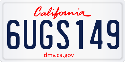 CA license plate 6UGS149