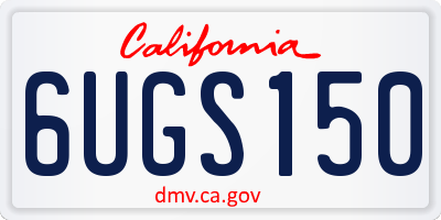 CA license plate 6UGS150