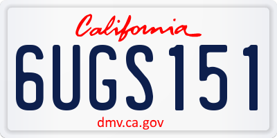 CA license plate 6UGS151