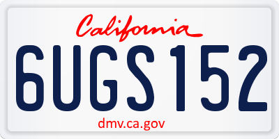 CA license plate 6UGS152