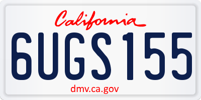 CA license plate 6UGS155