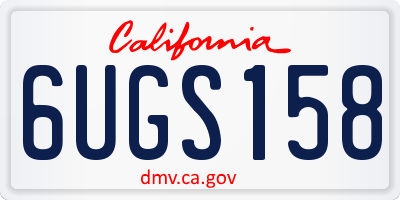 CA license plate 6UGS158