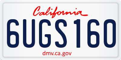 CA license plate 6UGS160