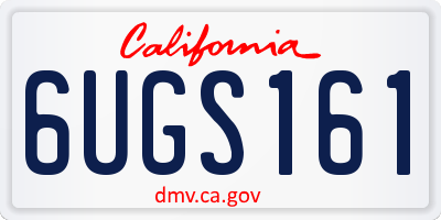 CA license plate 6UGS161