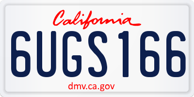 CA license plate 6UGS166
