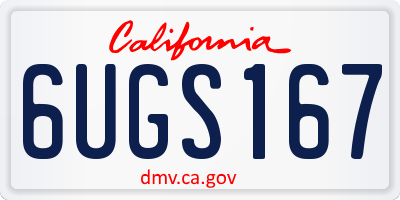 CA license plate 6UGS167