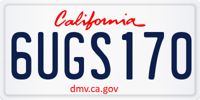 CA license plate 6UGS170