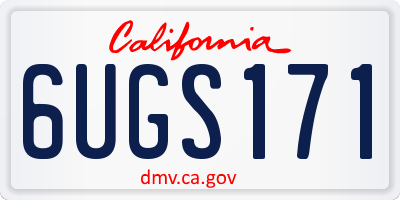 CA license plate 6UGS171