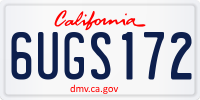 CA license plate 6UGS172