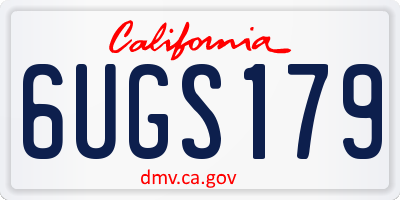 CA license plate 6UGS179