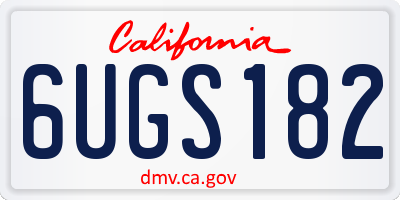CA license plate 6UGS182
