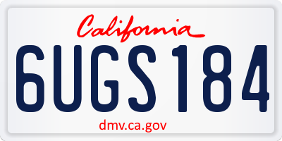 CA license plate 6UGS184