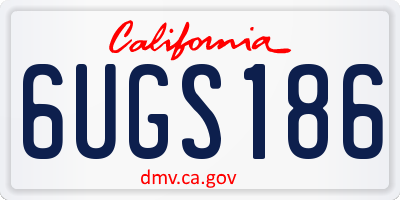 CA license plate 6UGS186