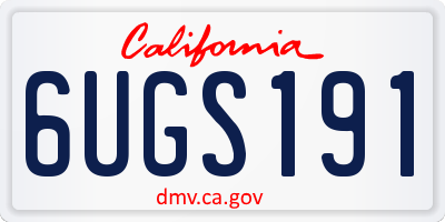 CA license plate 6UGS191