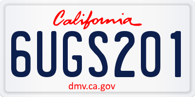 CA license plate 6UGS201