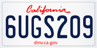 CA license plate 6UGS209