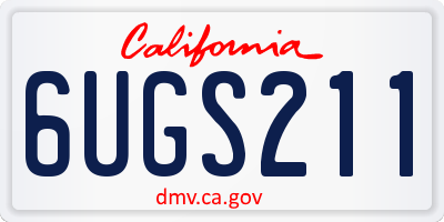 CA license plate 6UGS211