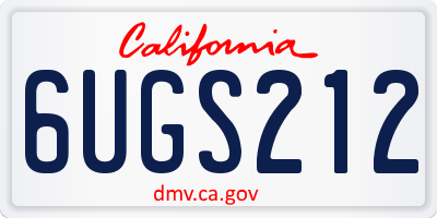 CA license plate 6UGS212