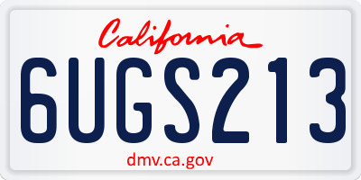 CA license plate 6UGS213
