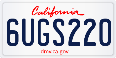 CA license plate 6UGS220