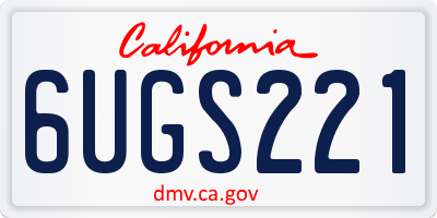 CA license plate 6UGS221