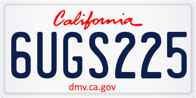 CA license plate 6UGS225