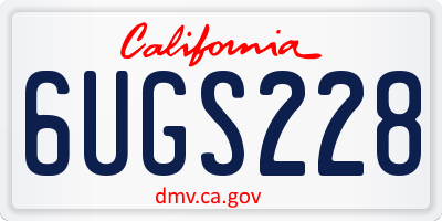 CA license plate 6UGS228