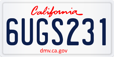 CA license plate 6UGS231