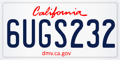CA license plate 6UGS232