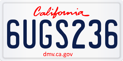 CA license plate 6UGS236