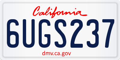 CA license plate 6UGS237