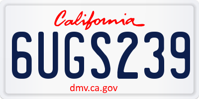 CA license plate 6UGS239