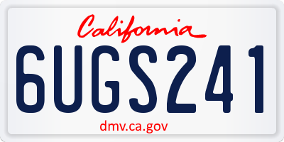 CA license plate 6UGS241