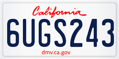 CA license plate 6UGS243