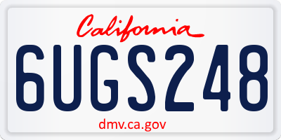 CA license plate 6UGS248