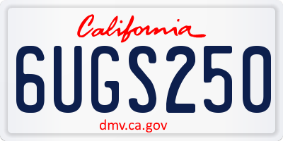 CA license plate 6UGS250
