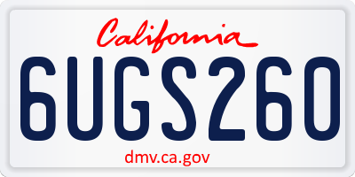CA license plate 6UGS260