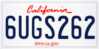 CA license plate 6UGS262