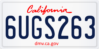 CA license plate 6UGS263