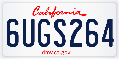CA license plate 6UGS264