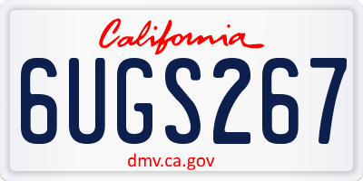 CA license plate 6UGS267