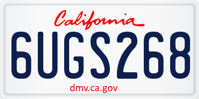 CA license plate 6UGS268