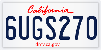 CA license plate 6UGS270