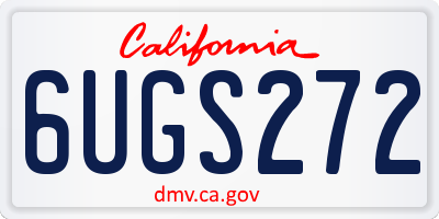 CA license plate 6UGS272