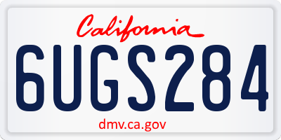 CA license plate 6UGS284