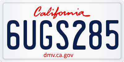 CA license plate 6UGS285