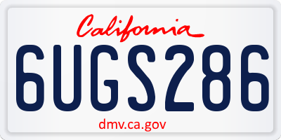 CA license plate 6UGS286